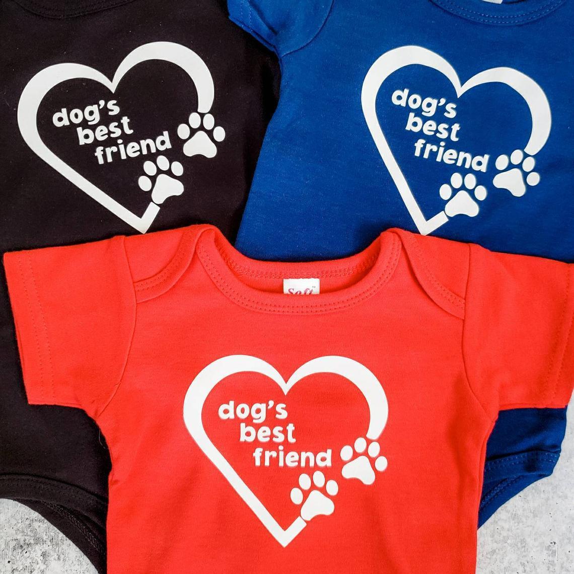 DOG'S BEST FRIEND Short Sleeve Baby Bodysuit