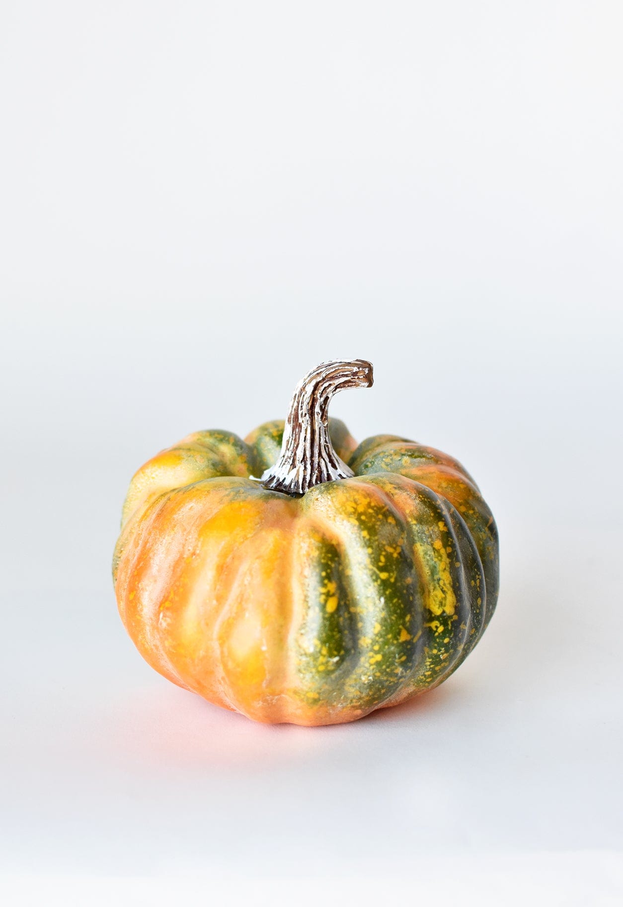 12,7 x 14 cm Künstlicher Kürbis Grün/Orange