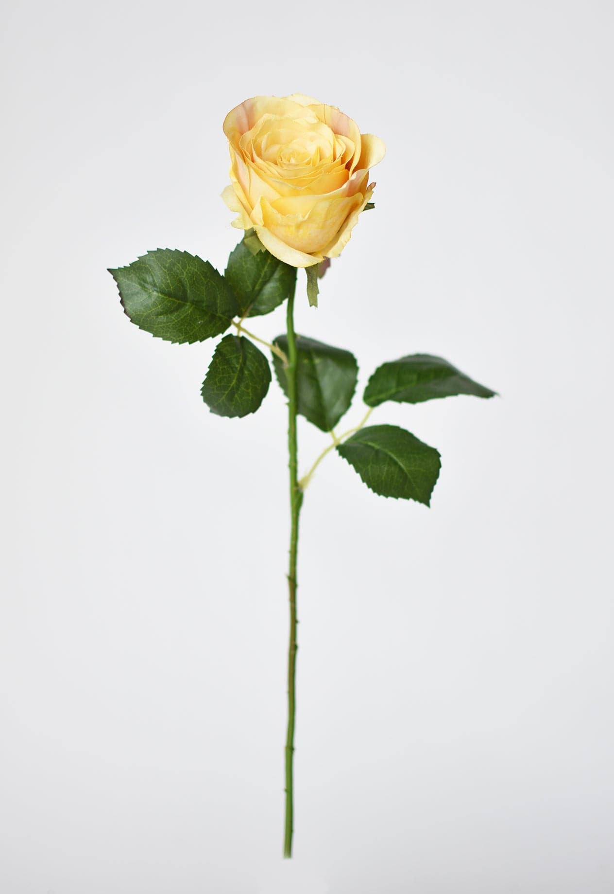 22" künstlicher großer Rosenknospenstiel gelb