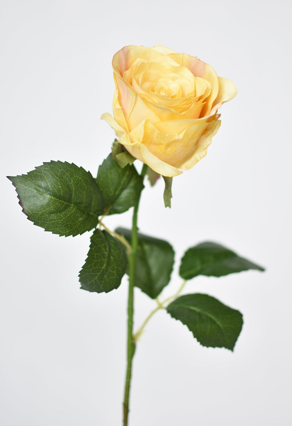 22" künstlicher großer Rosenknospenstiel gelb
