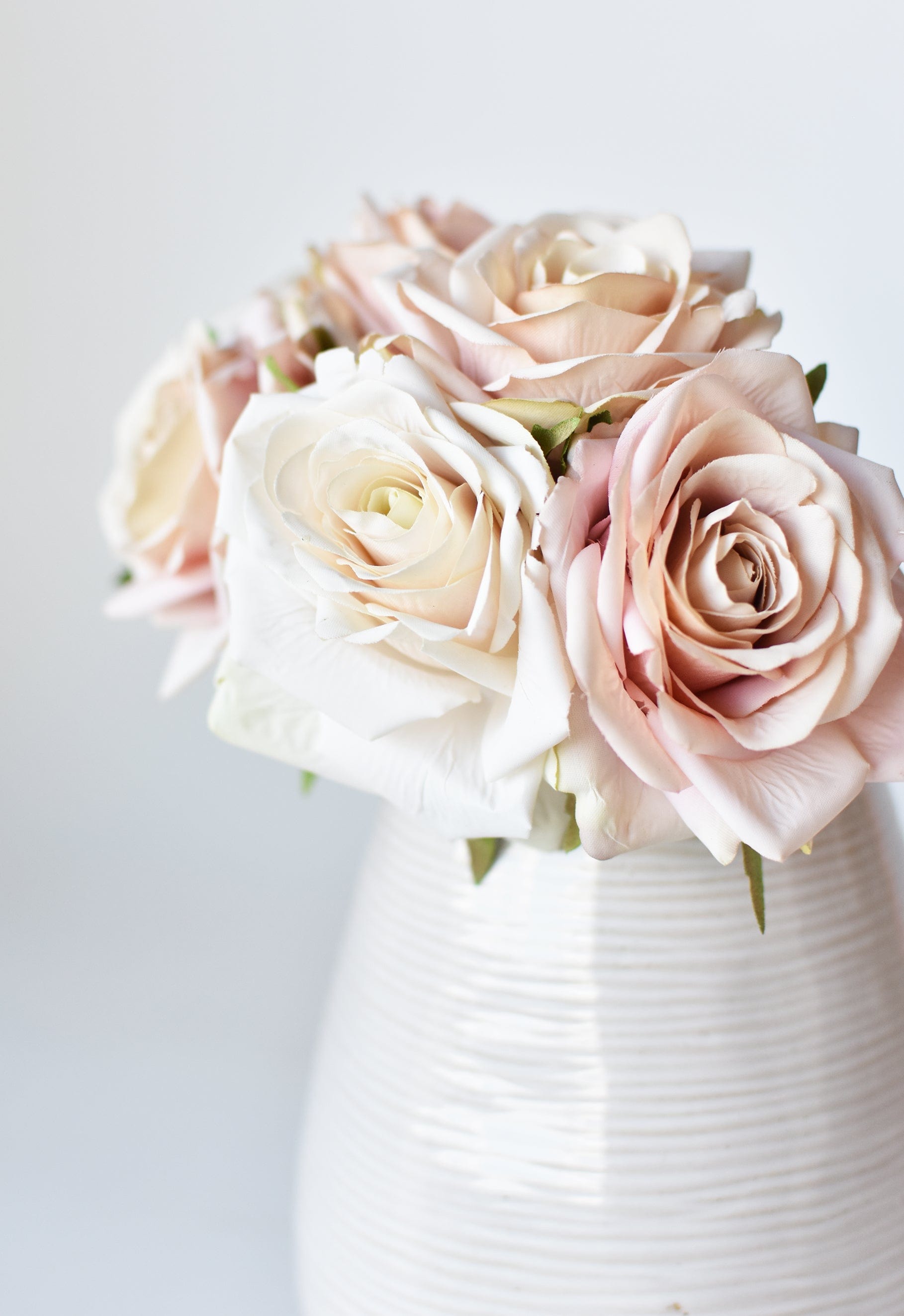 7,5" unechtes Rosenbündel (3 Stiele) in Pink/Creme