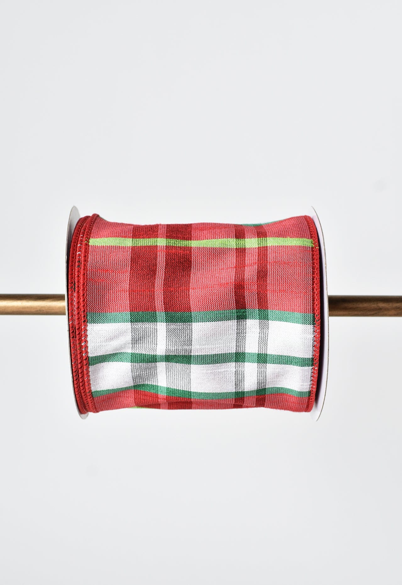 10cm x 9m Rot-weiß-grünes Schottenkaroband