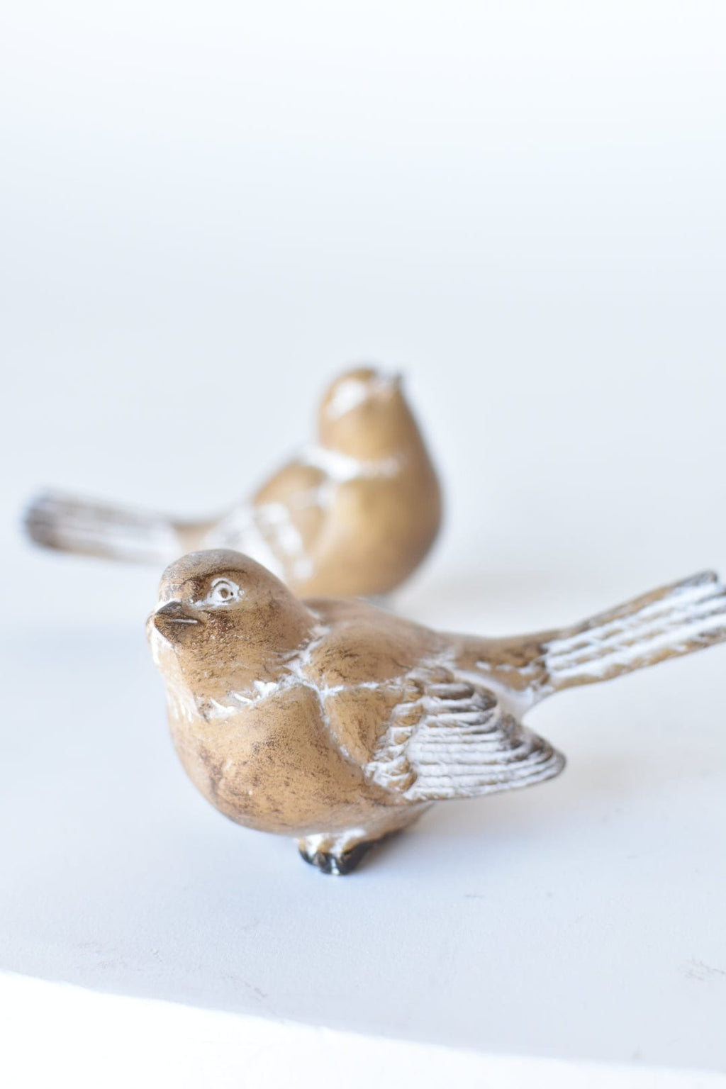 Vögel mit Antik-Holz-Finish (2er-Set)