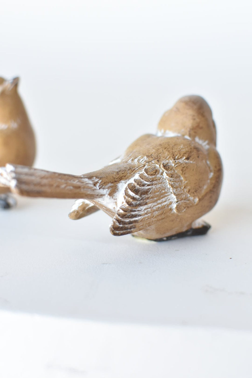 Vögel mit Antik-Holz-Finish (2er-Set)