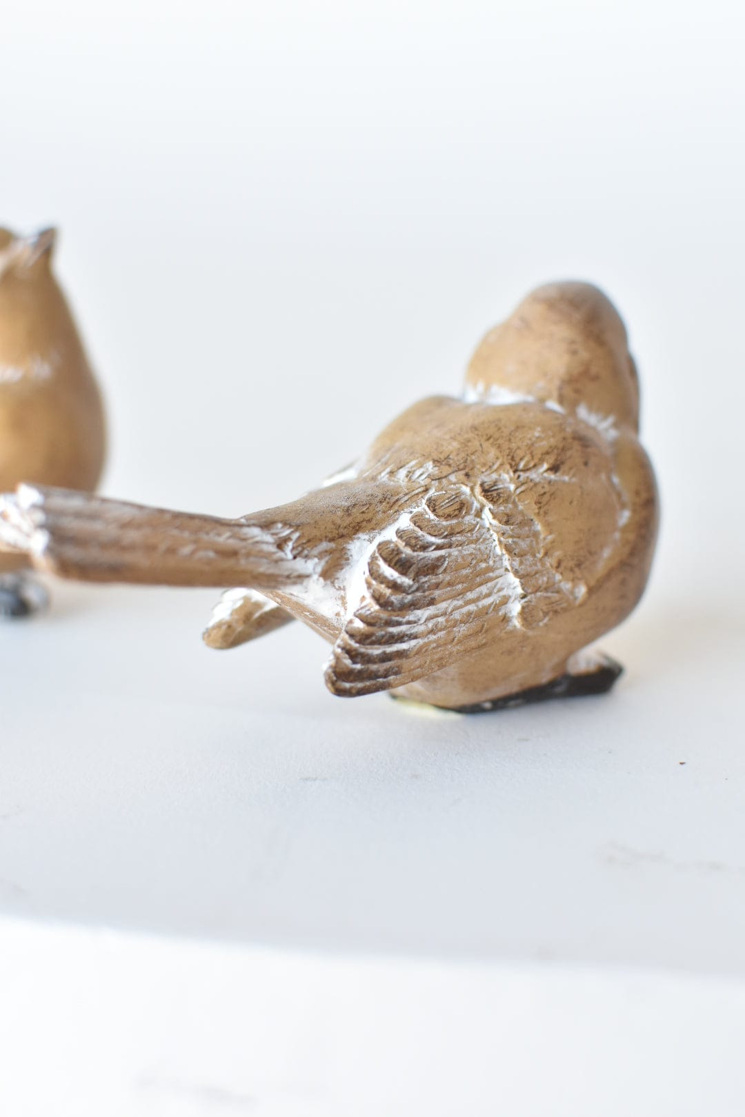 Vögel mit Antik-Holz-Finish (2er-Set)
