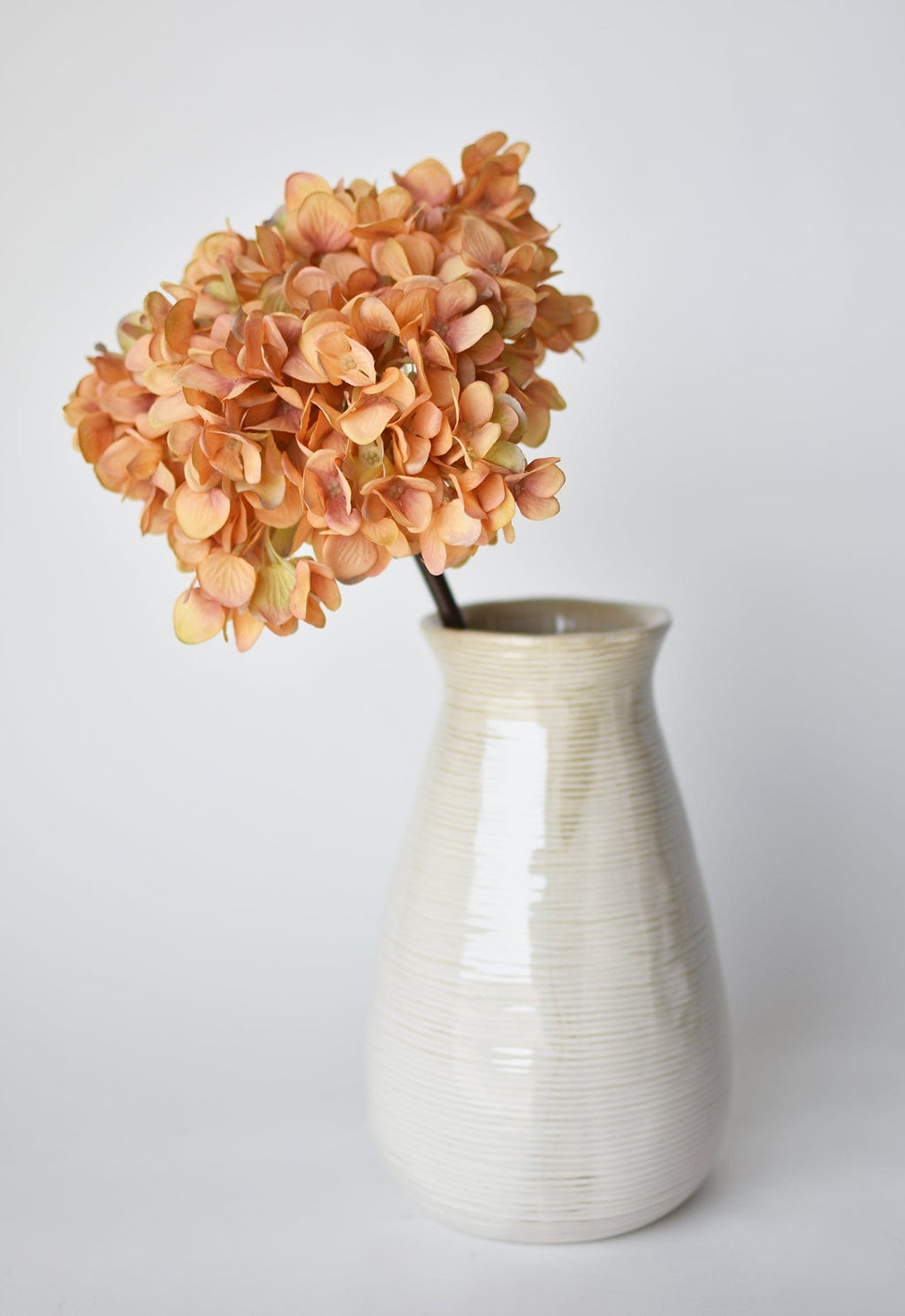 27" Künstliche Hortensie, Terrakotta-Orange Stiel
