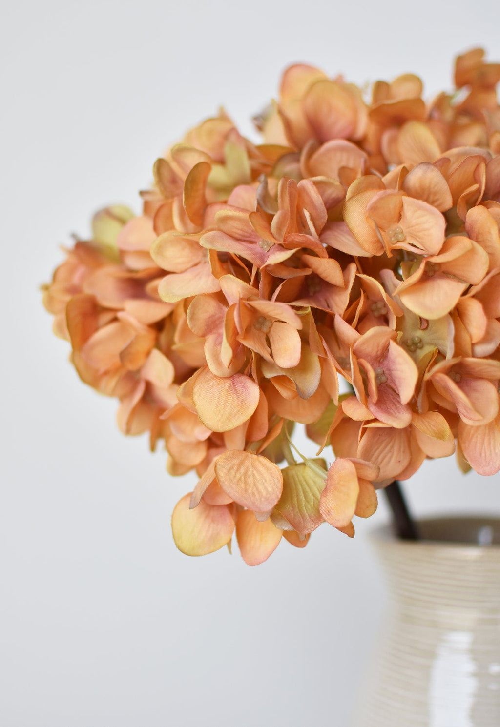 27" Künstliche Hortensie, Terrakotta-Orange Stiel