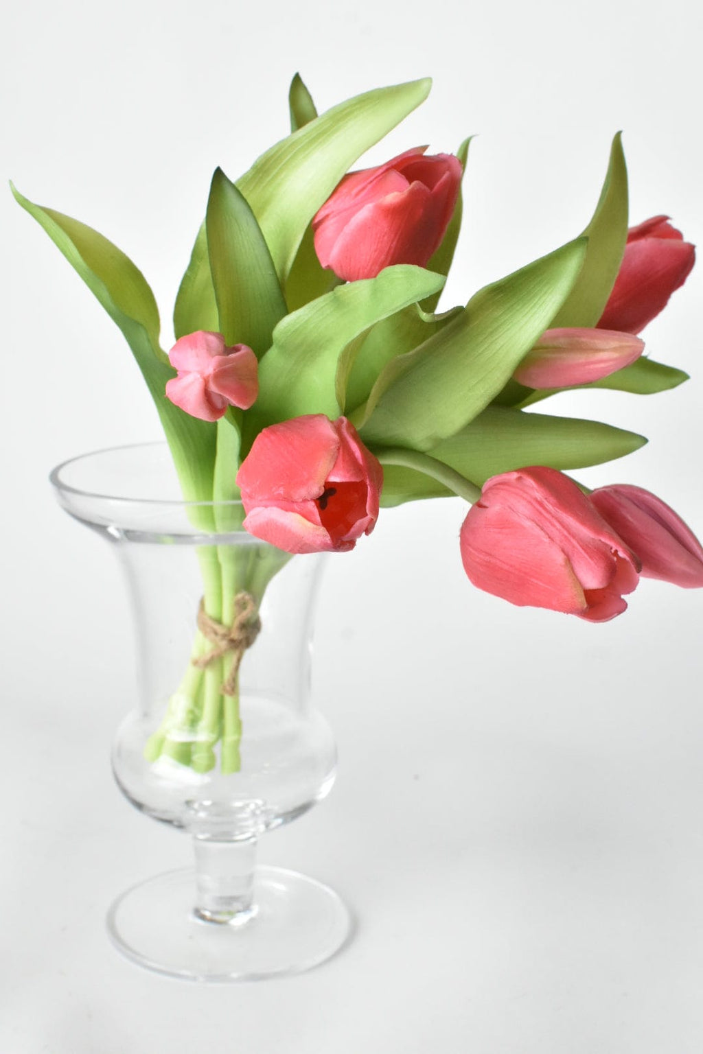 11,75" Künstlicher Real-Touch-Tulpenstiel-Bund in Dunkelrosa