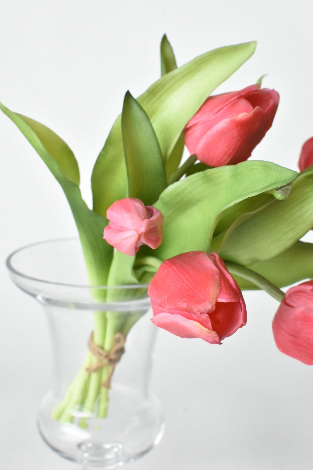 11,75" Künstlicher Real-Touch-Tulpenstiel-Bund in Dunkelrosa