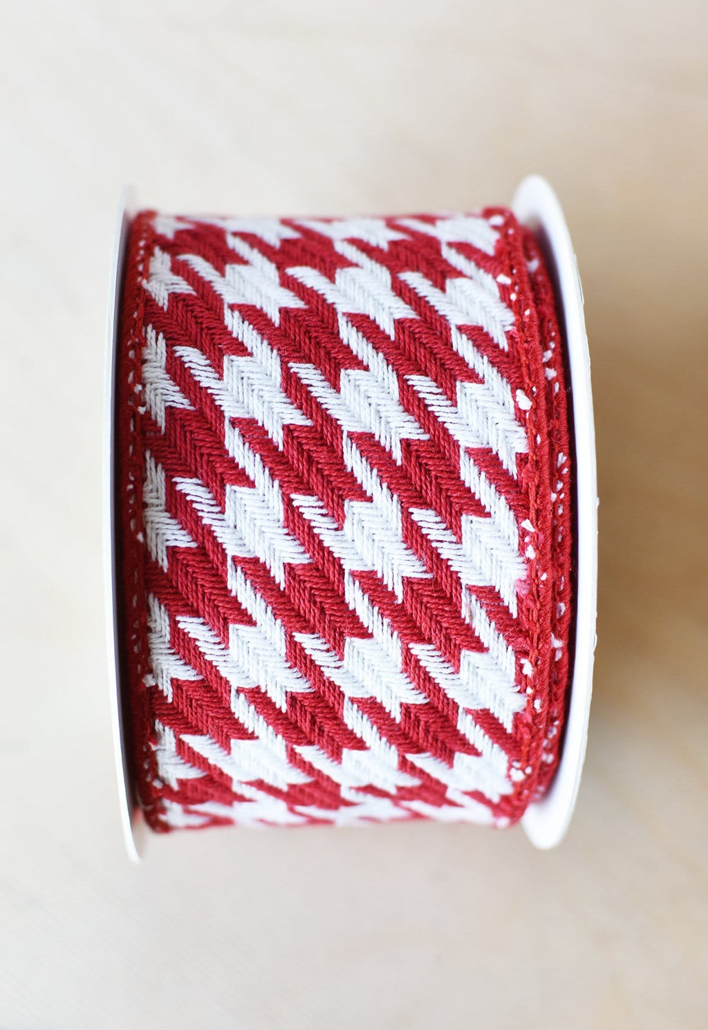 2,5" x 10 Yards Rot-Weißes Hahnentrittband