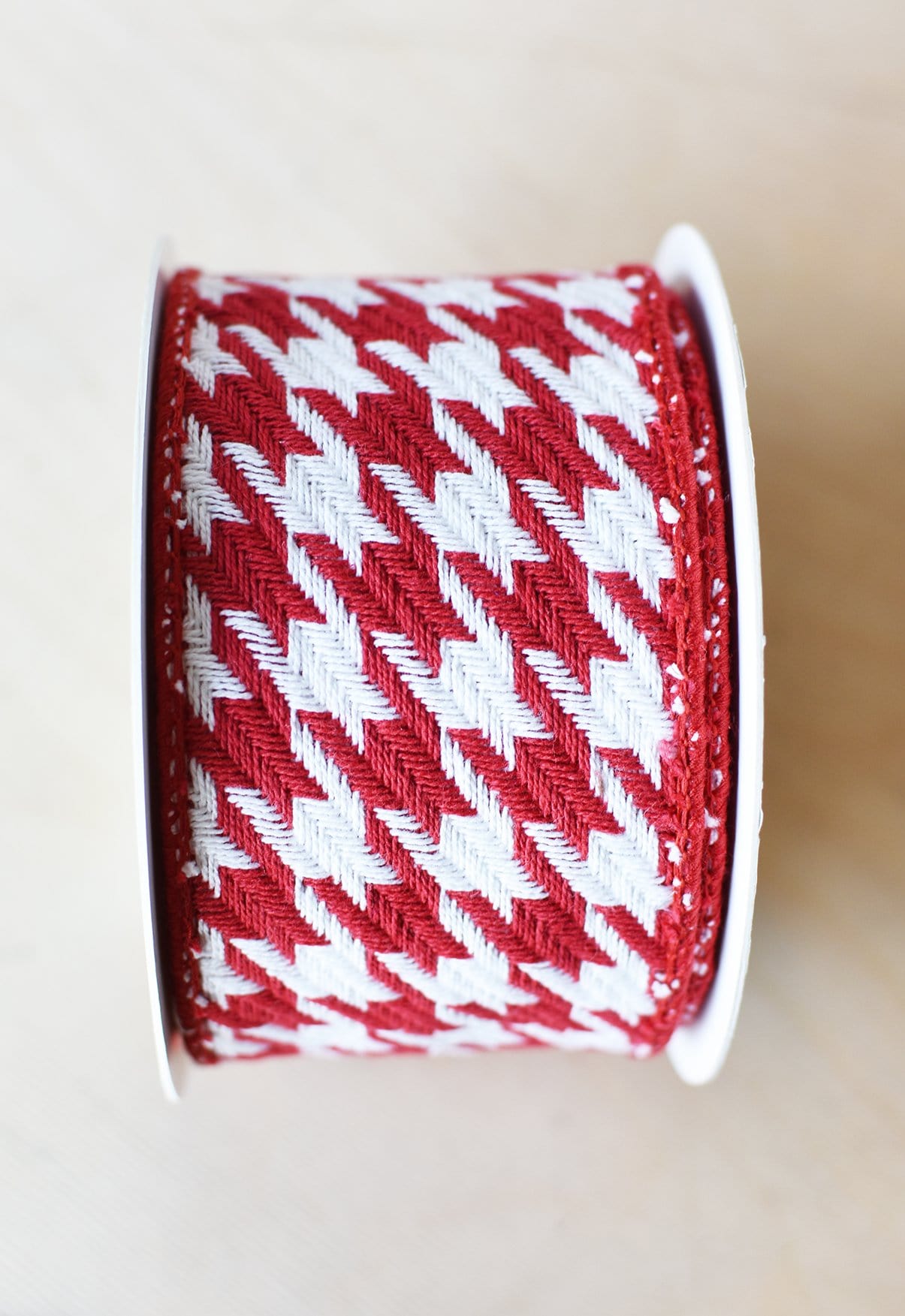2,5" x 10 Yards Rot-Weißes Hahnentrittband