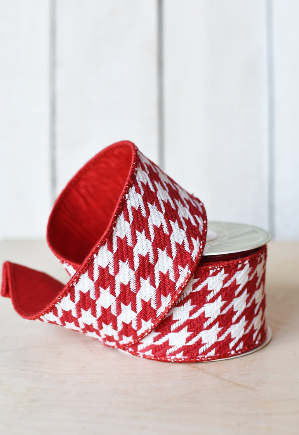 2,5" x 10 Yards Rot-Weißes Hahnentrittband