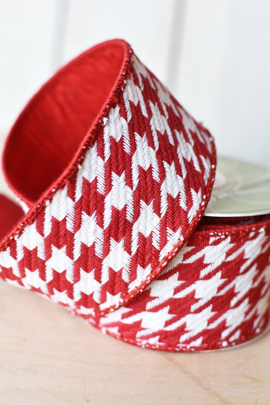 2,5" x 10 Yards Rot-Weißes Hahnentrittband