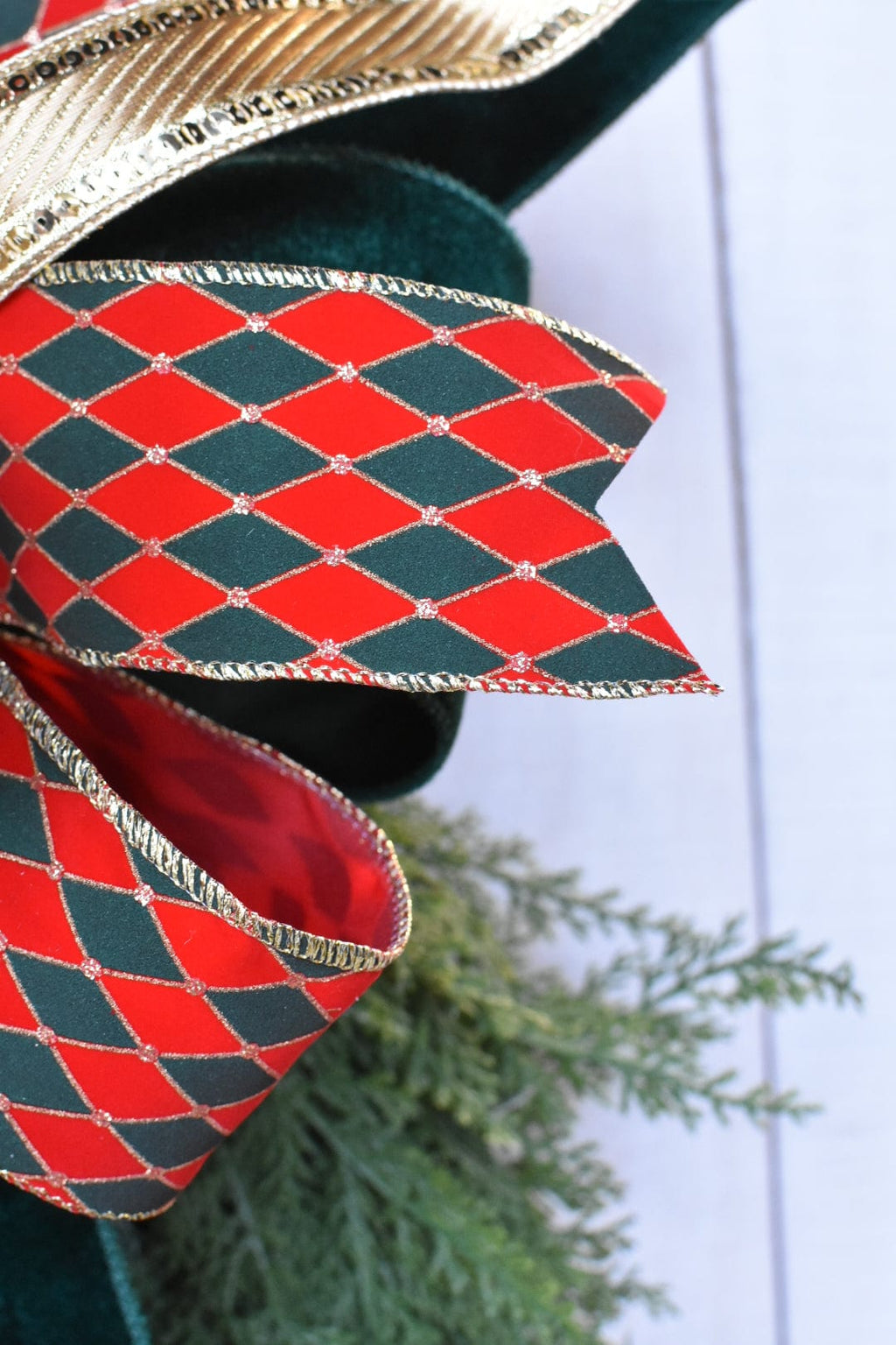 Red Green Harlequin Bow