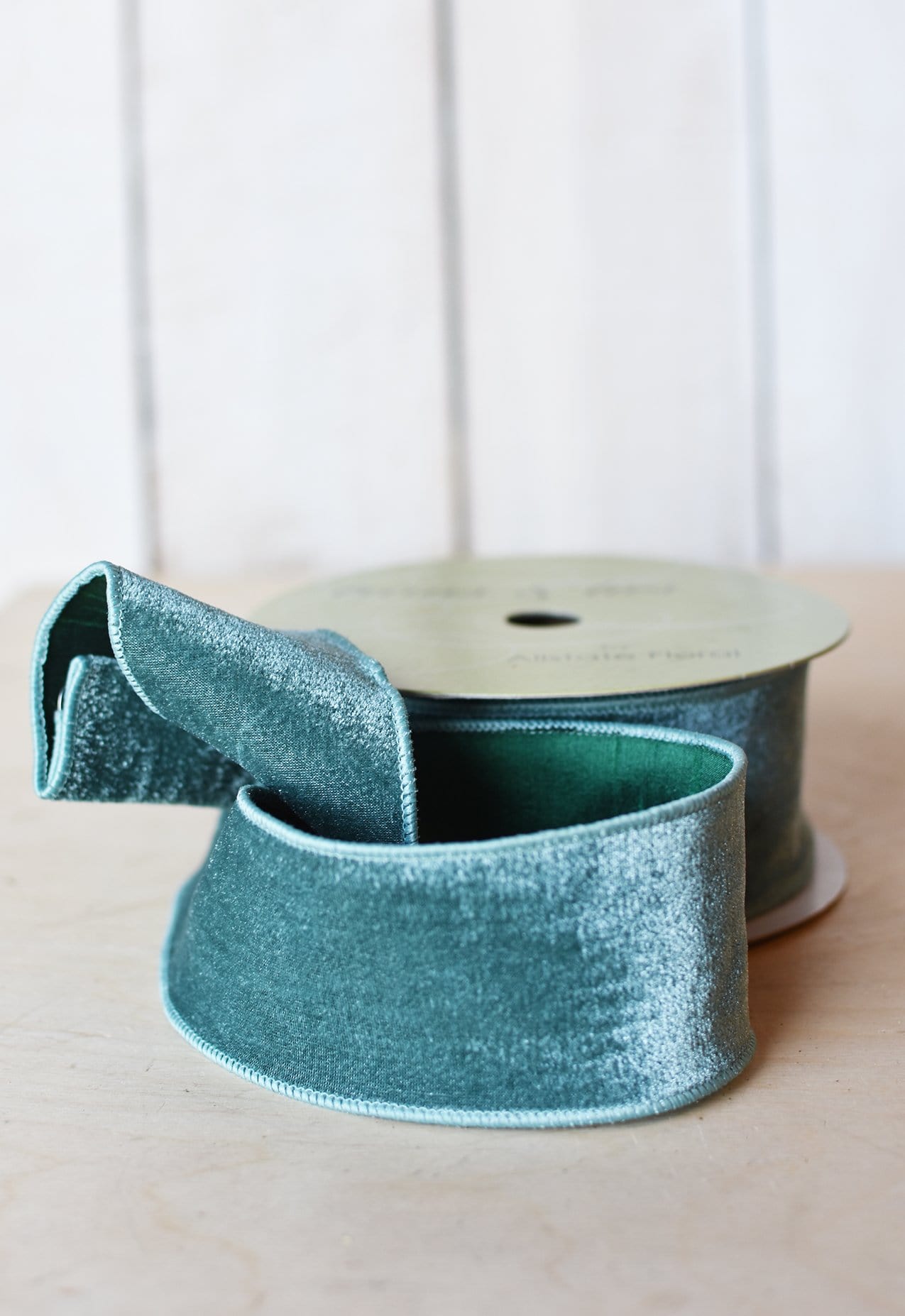 6,35 cm x 9,14 m Samtband in Petrol