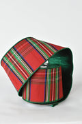 4" Rot-grüner Tartan mit grünem Lamé-Rücken