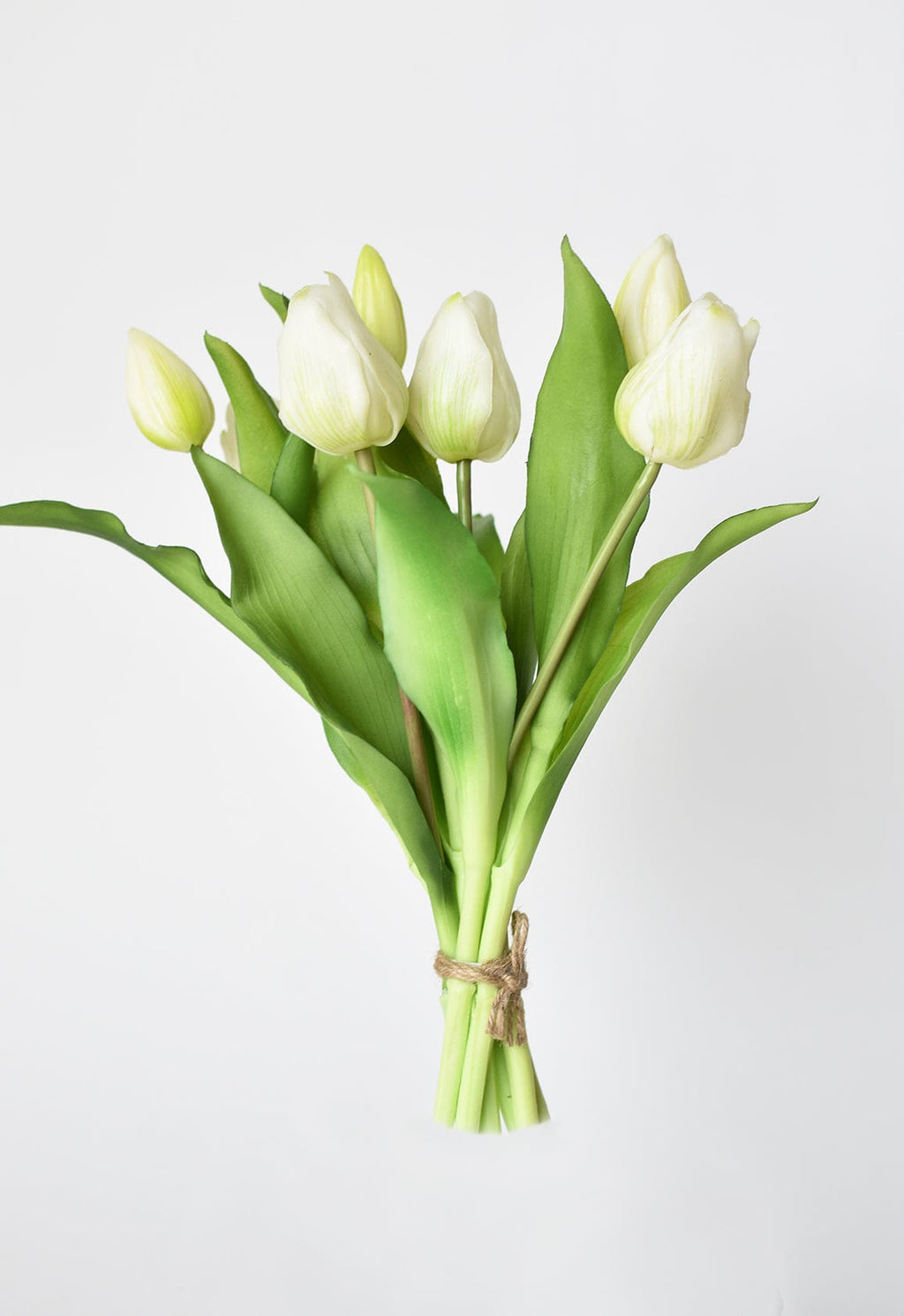 11,75 Zoll Künstlicher, echter weißer Tulpenstiel-Bündel