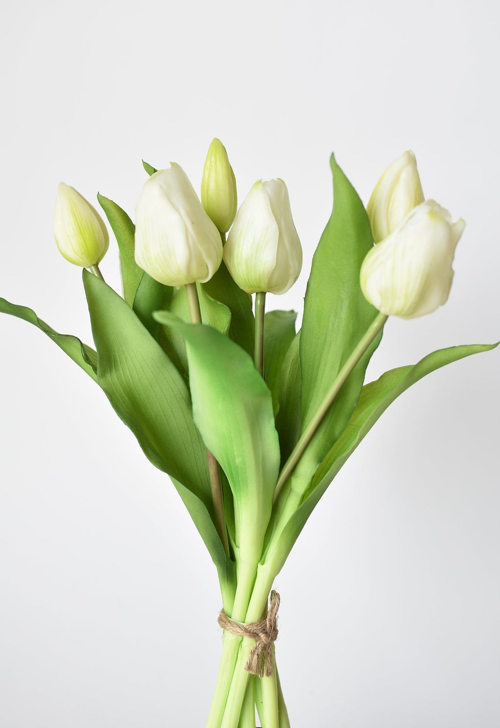 11,75 Zoll Künstlicher, echter weißer Tulpenstiel-Bündel
