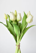 11,75 Zoll Künstlicher, echter weißer Tulpenstiel-Bündel