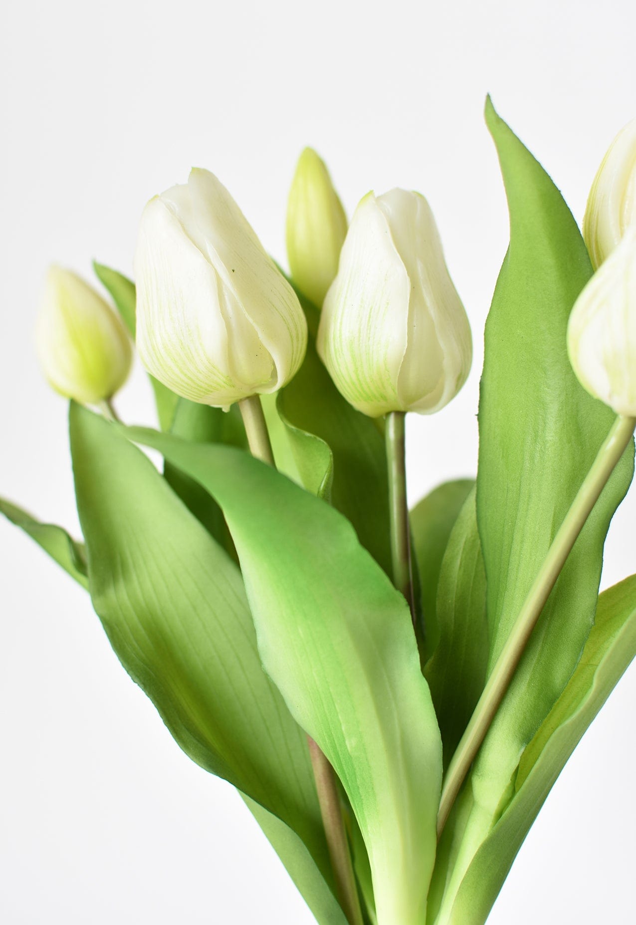11,75 Zoll Künstlicher, echter weißer Tulpenstiel-Bündel