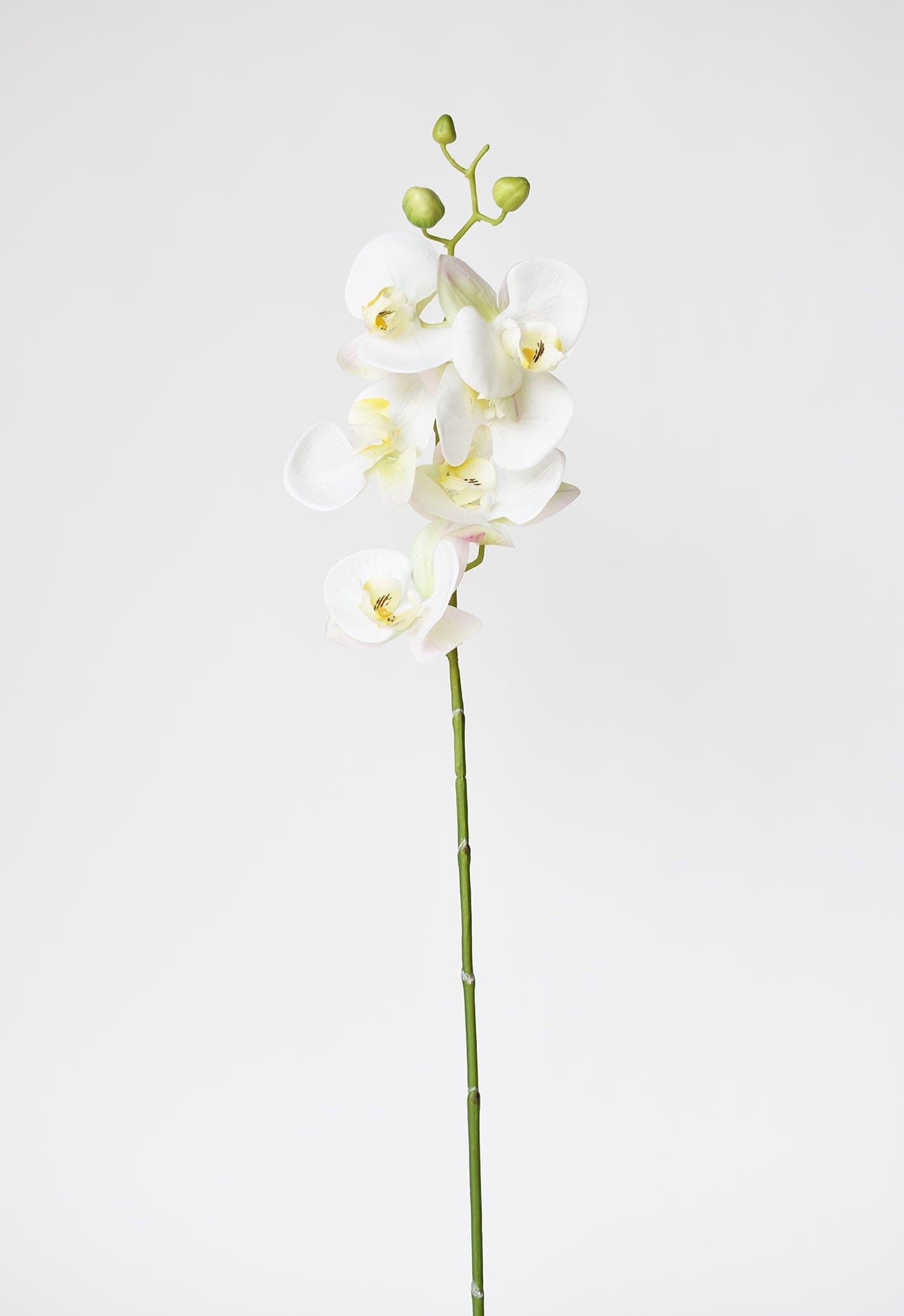 30" Faux White Orchid Stem