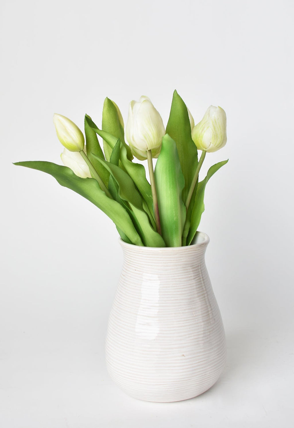 11,75 Zoll Künstlicher, echter weißer Tulpenstiel-Bündel
