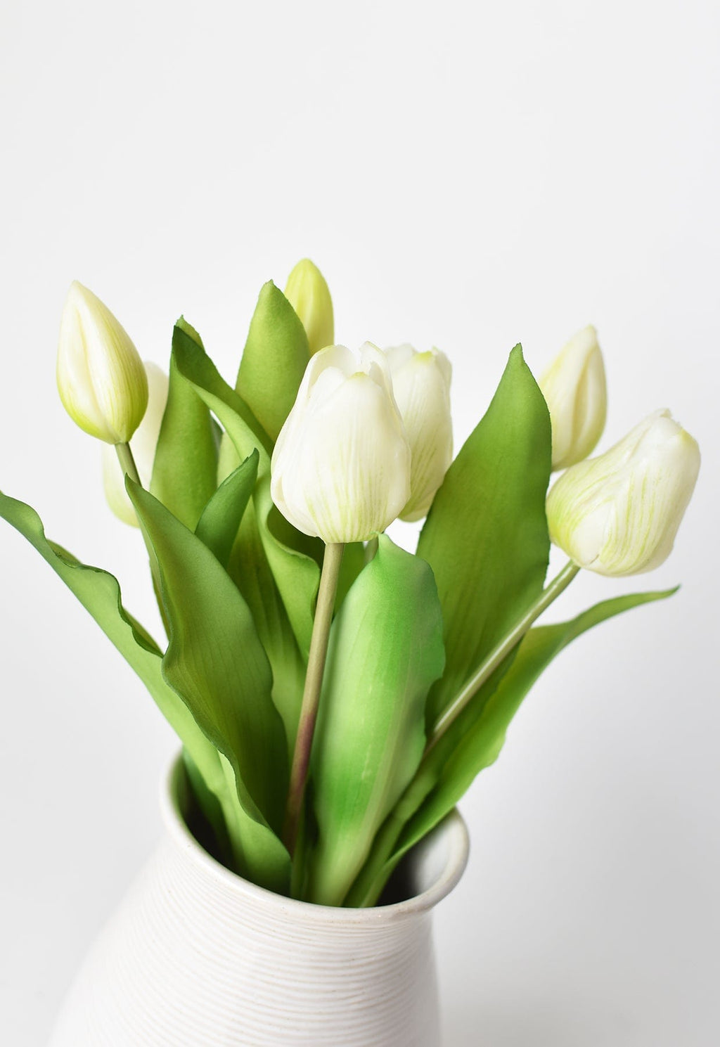 11,75 Zoll Künstlicher, echter weißer Tulpenstiel-Bündel
