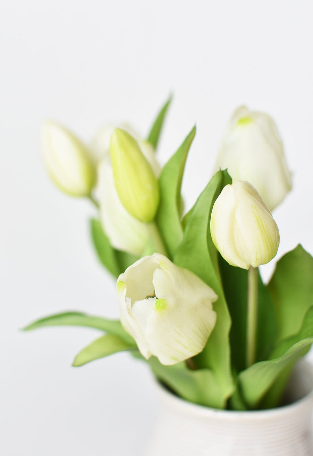11,75 Zoll Künstlicher, echter weißer Tulpenstiel-Bündel