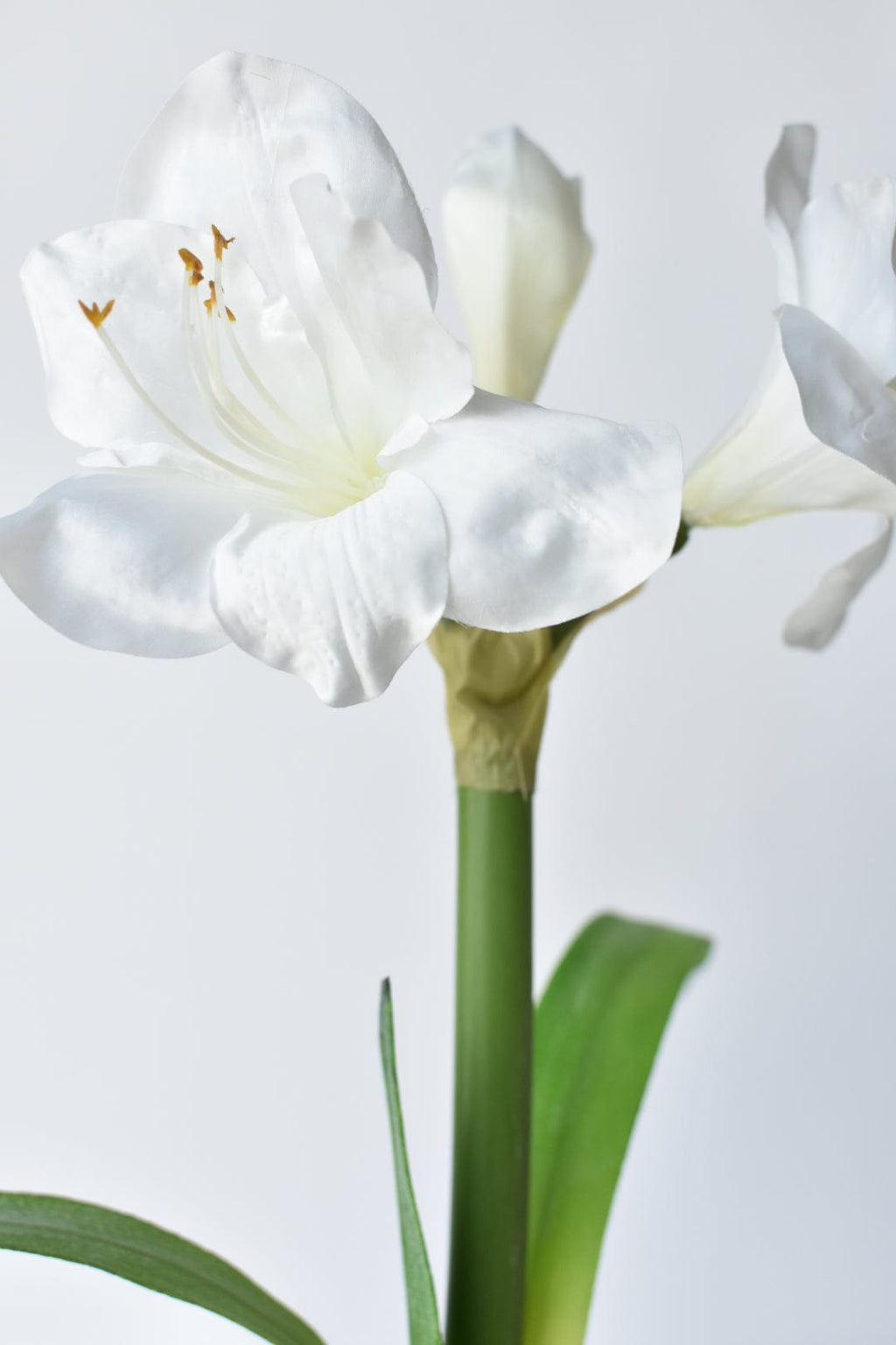 20,5" Künstlicher weißer Amaryllis im geflochtenen Topf