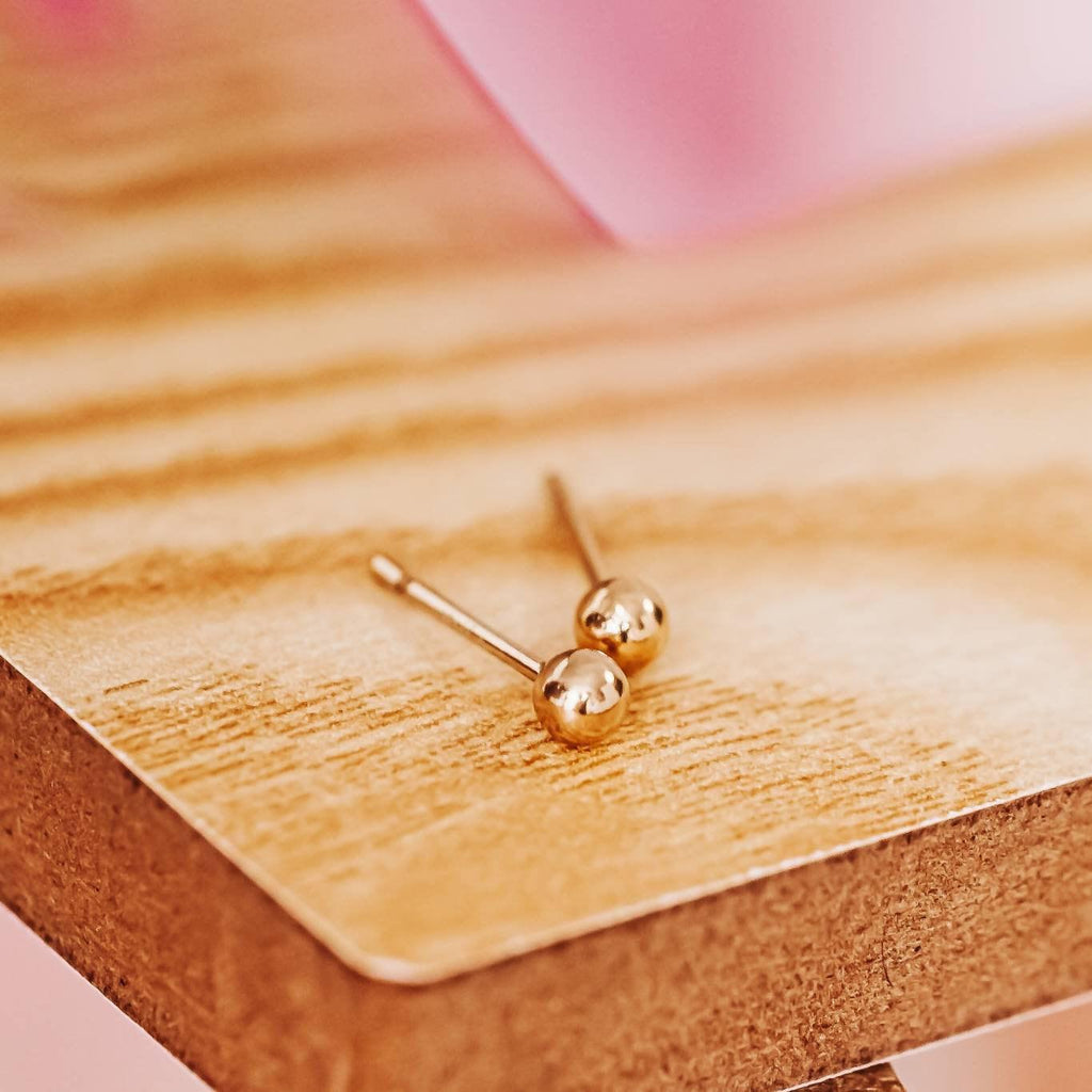 Dainty Crystal Dangle Gold Stud Earrings