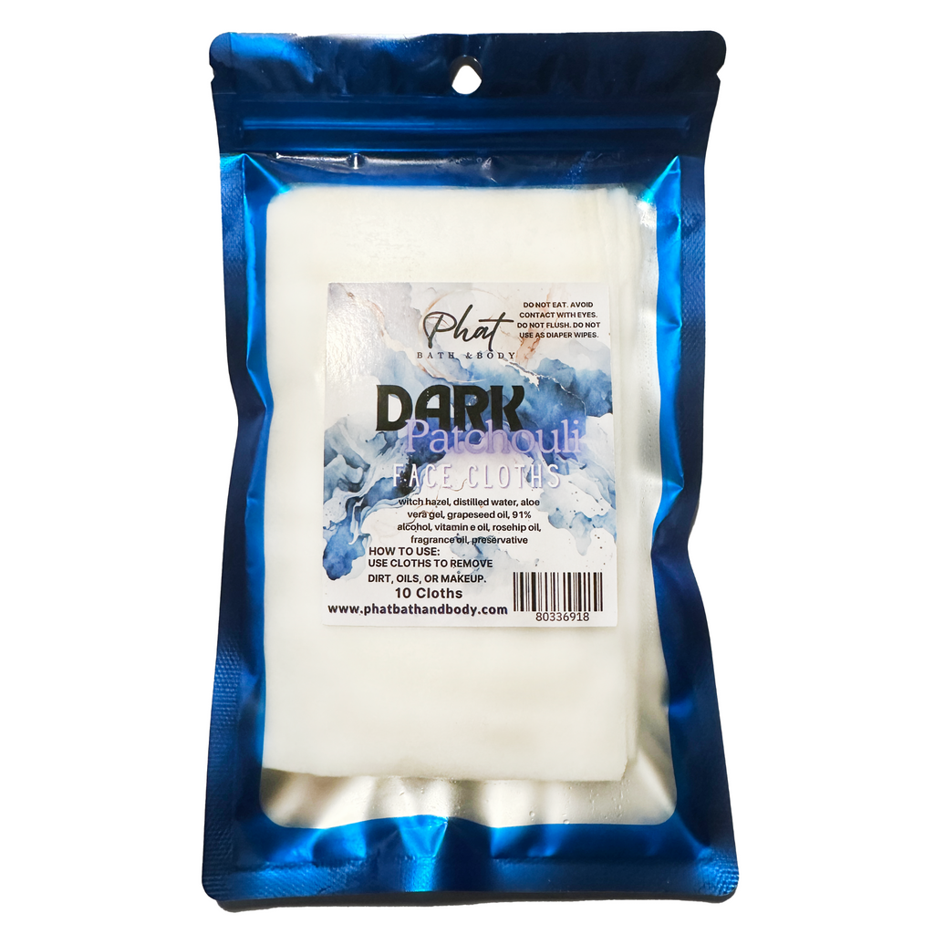 Dark Patchouli Signature Scent Disposable Natural Facial Cloths Rosehip Oil Makeup Remover | 10 Cloths