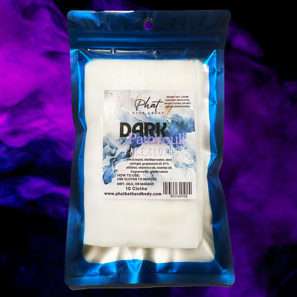 Dark Patchouli Signature Scent Disposable Natural Facial Cloths Rosehip Oil Makeup Remover | 10 Cloths
