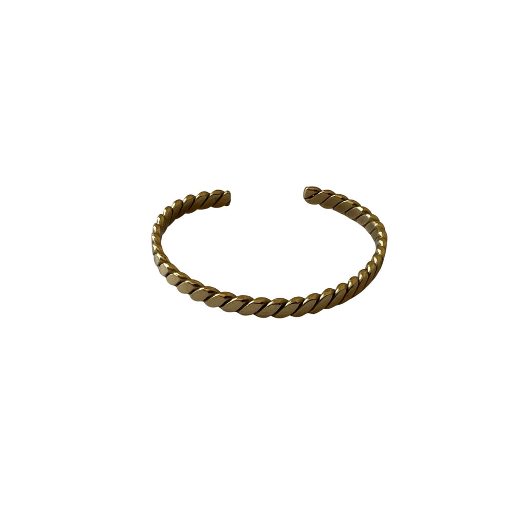 Wide Twisted Brass Cuff Bracelet | Dona
