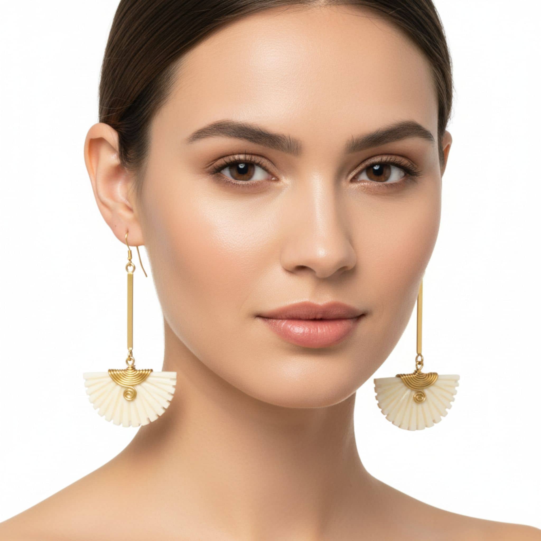 Brass & Bone Drop Earrings for Women | Koa