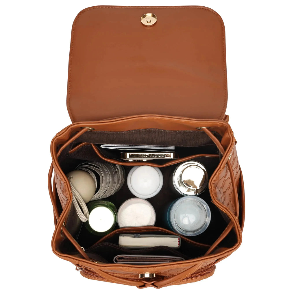 Compass 10L Mini-Rucksack aus veganem Leder mit Monogramm
