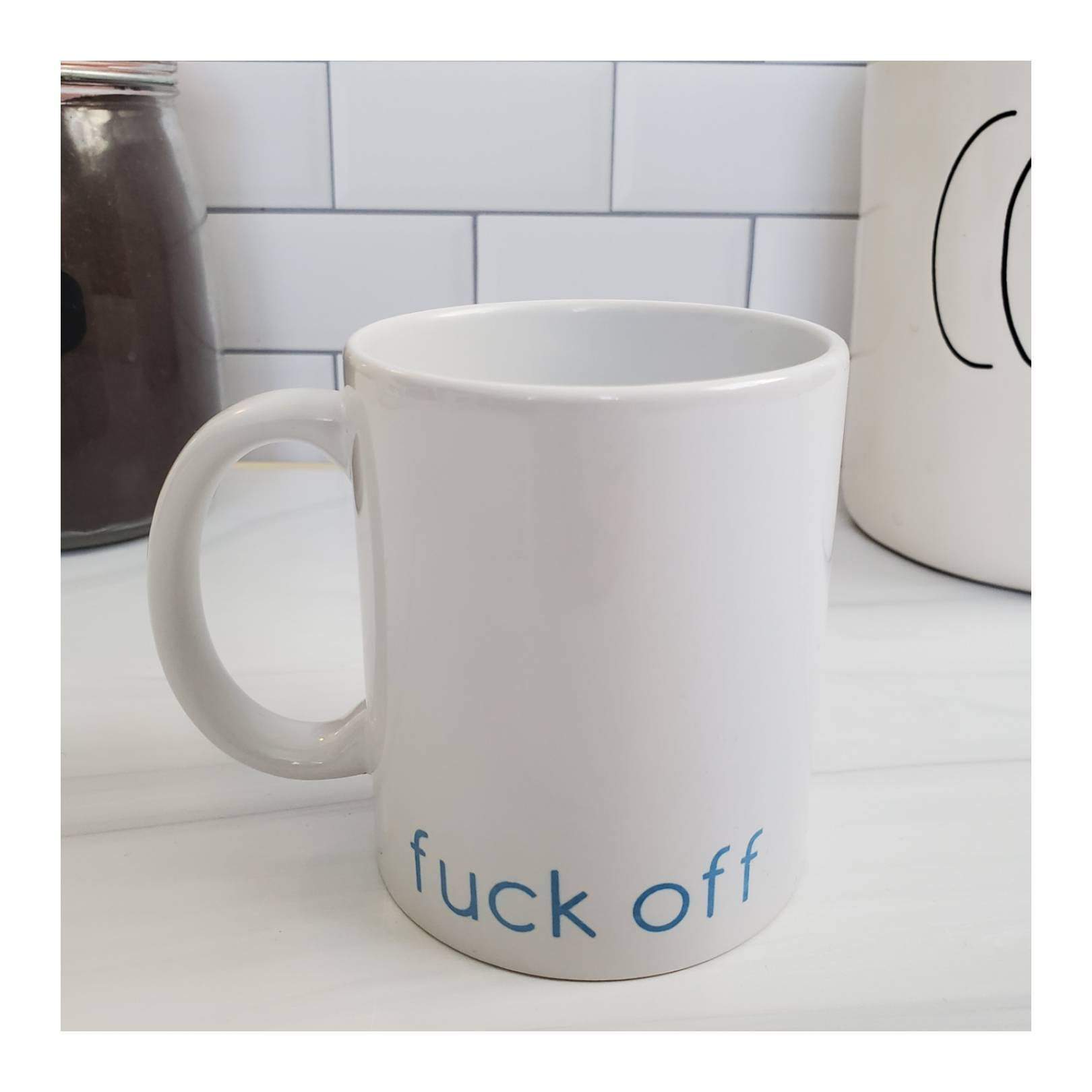 FUCK OFF Keramik-Kaffeetasse