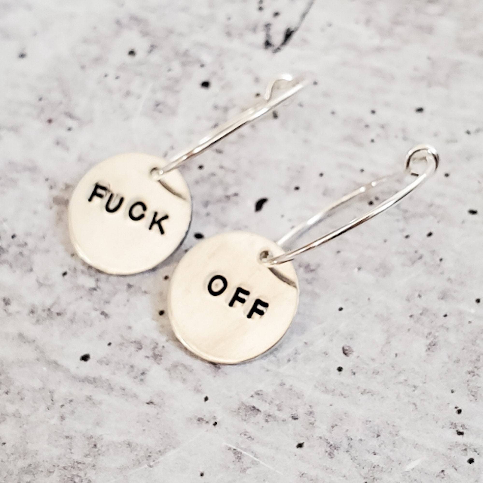 FUCK OFF Hoop Earrings