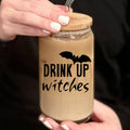 Lustige Hexen-Halloween-Eiskaffeebecher aus Glas