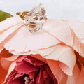 Riesiger Herkimer-Diamant-Ring mit Drahtwicklung