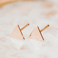Gold Triangle Stud Earrings