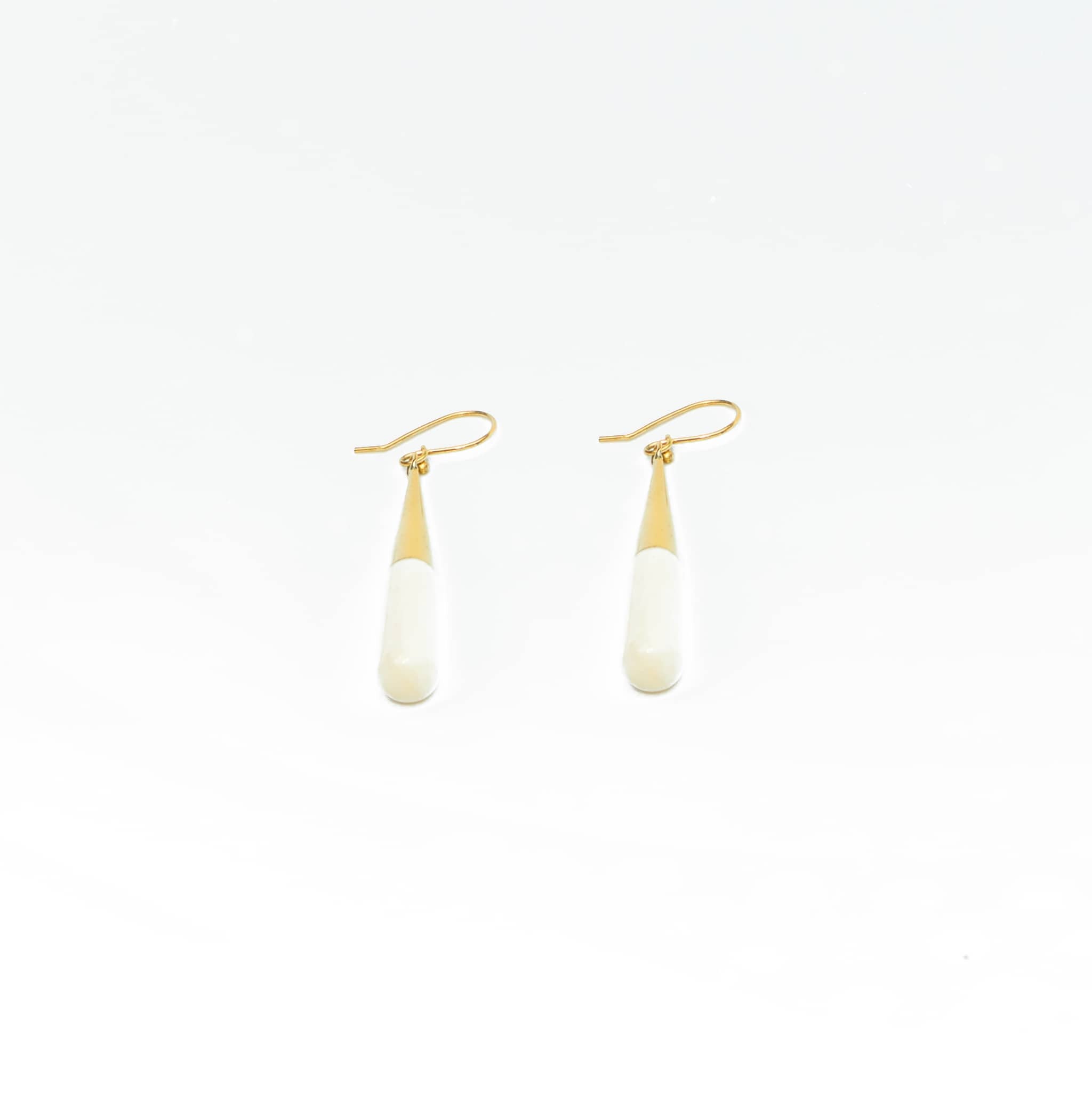Brass & Horn Teardrop Dangle Earrings | Guru
