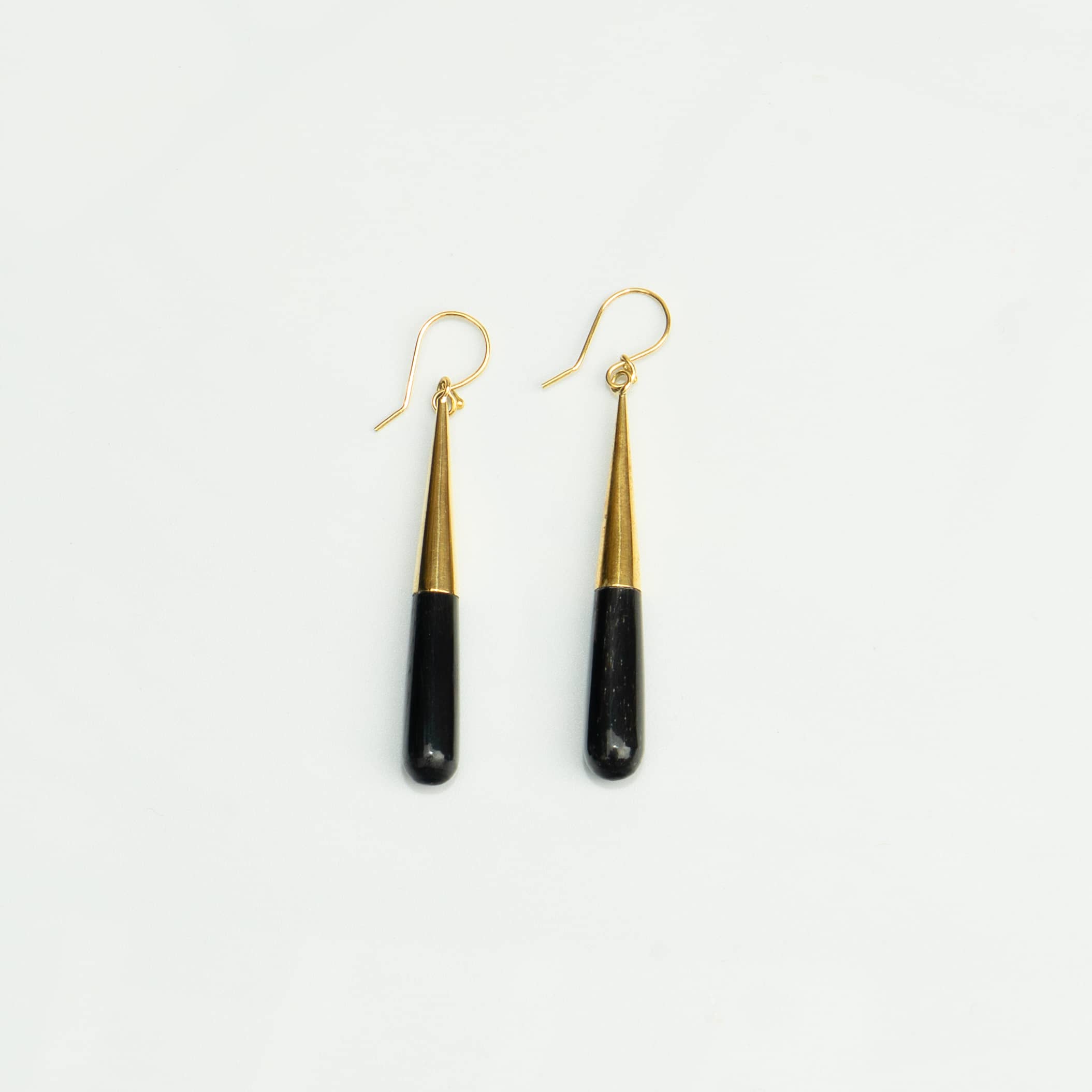 Brass & Horn Teardrop Dangle Earrings | Guru