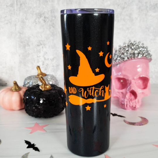 HALLOWEEN Hexengebräu Schwarzer Glitzerbecher