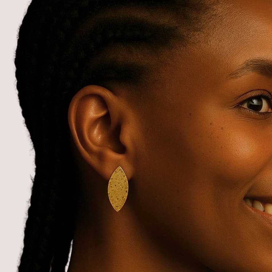 Hammered Shield Brass Drop Earrings | Jiji