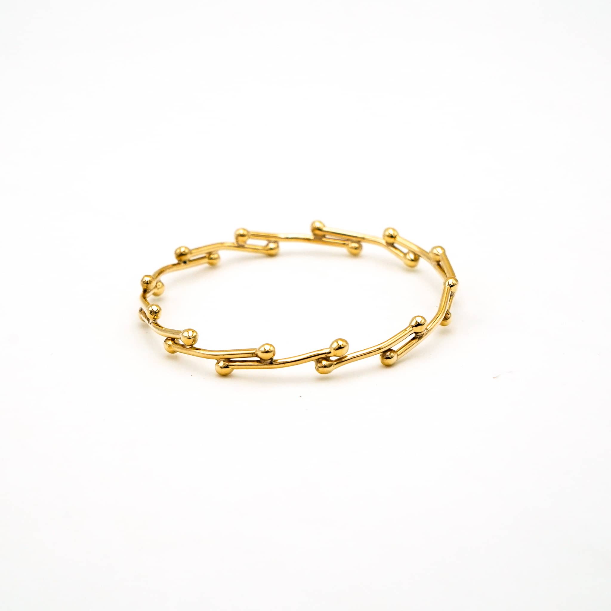 Round Link Brass Bangle | Kaya