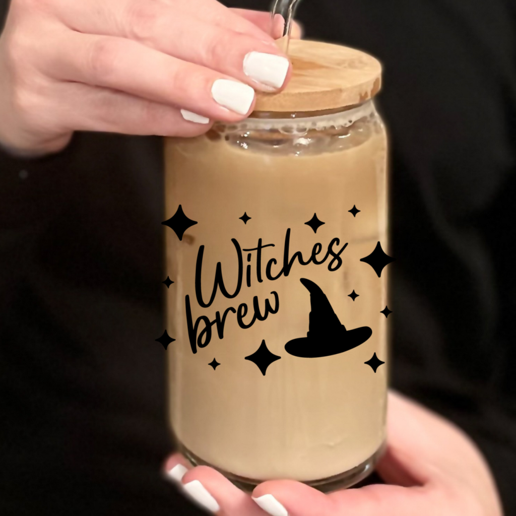 Here for the Boos Halloween Snowglobe Glitter Iced Coffee Cup