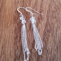 Herkimer Diamond Dangling Chain Earrings