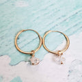 Herkimer Diamond Minimalist Hoop Earrings