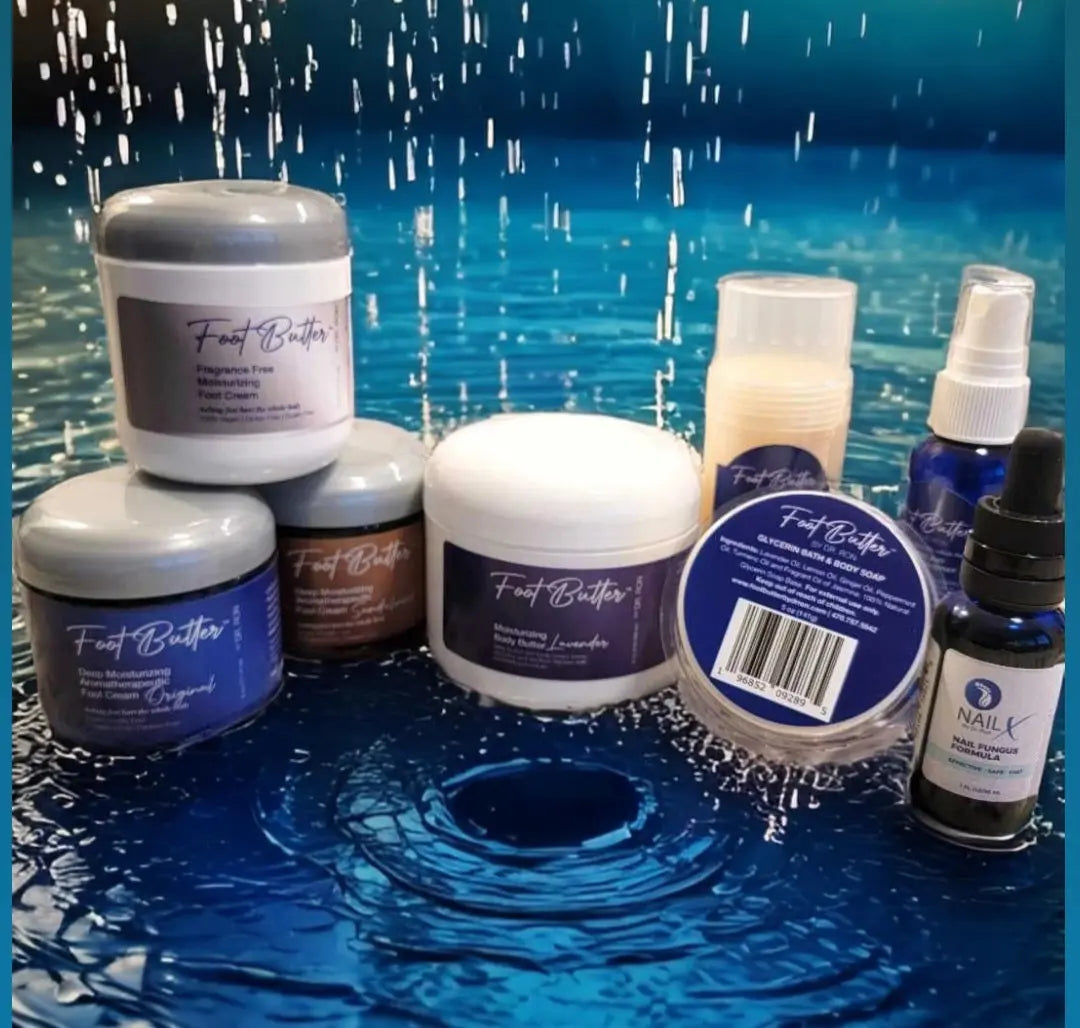 Ultimate Foot & Body Care Bundle – Foot Butter Creams, Body Butter, Heel Balm, Cooling Spray, Nail Repair & Bath Soap