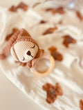 Geschlechtsneutraler Teddybär-Beißring-Rassel